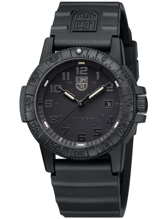 Angle shot of Luminox XS.0321.BO.L Black Silicone Unisex Watch on white background