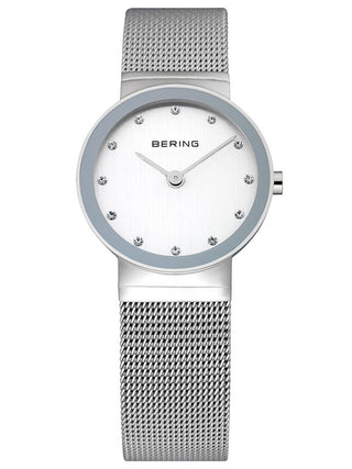 Front view of Bering 10126-000 Silver Stainless Steel Womens Watch on white background