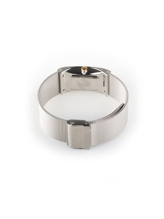 Angle shot of Bering 10222-010-S White Dial Silver Stainless Steel Womens Watch on white background