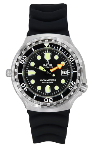 Front view of Ratio 1038EF102V-BLK-V02 Mens Watch on white background