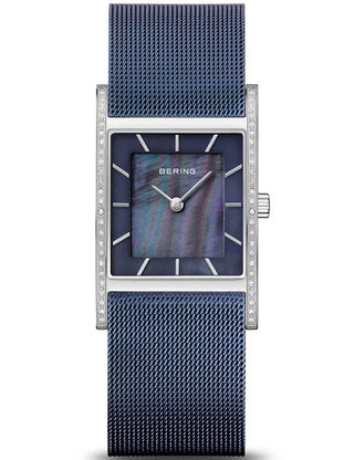 Front view of Bering 10426-397-S Blue Stainless Steel Womens Watch on white background