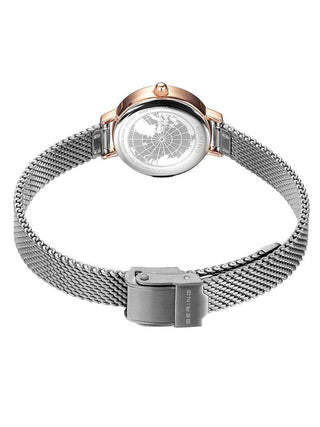 Angle shot of Bering 11022-064 Silver Stainless Steel Womens Watch on white background