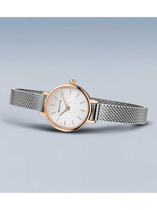 Angle shot of Bering 11022-064 Silver Stainless Steel Womens Watch on white background