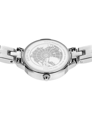 Angle shot of Bering 11022-704 Mother Of Pearl Dial Silver Stainless Steel Womens Watch on white background