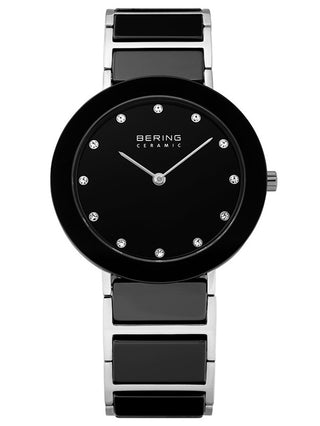 Front view of Bering 11435-749 Black Womens Watch on white background