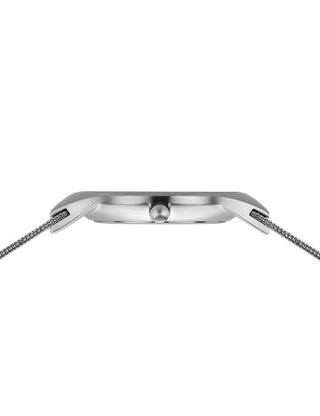 Angle shot of Bering 11938-003DD Blue Dial Silver Stainless Steel Unisex Watch on white background