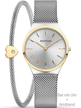 Front view of Bering 12131-014-GWP Silver Stainless Steel Womens Watch on white background