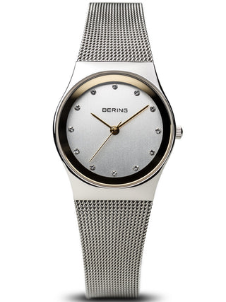 Angle shot of Bering 12927-010 Silver Stainless Steel Womens Watch on white background