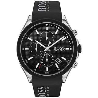 Front view of Hugo Boss Chronograph 1513716 Silicone Mens Watch on white background