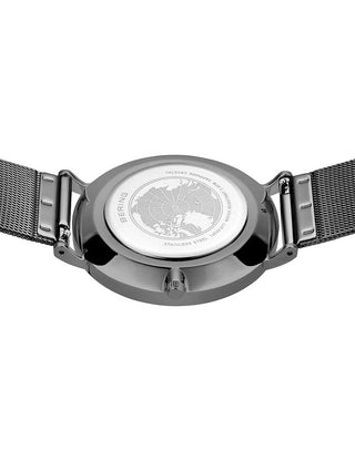 Angle shot of Bering 14040-377 Grey Stainless Steel Unisex Watch on white background