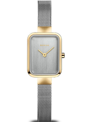 Front view of Bering 14520-010 White Dial Silver Stainless Steel Womens Watch on white background