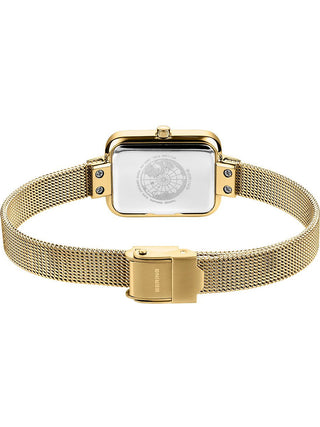 Angle shot of Bering 14520-334 White Dial Gold Stainless Steel Womens Watch on white background