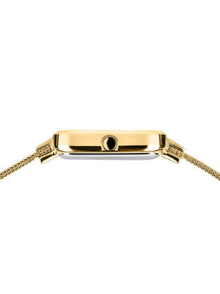 Angle shot of Bering 14520-334 White Dial Gold Stainless Steel Womens Watch on white background
