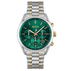 Hugo Boss Chronograph 1513878 Green Dial Two Tone Stainless Steel Mens Watch