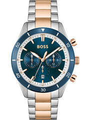 Hugo Boss Chronograph 1513937 Blue Dial Rose Gold Stainless Steel Unisex Watch