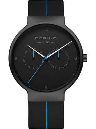 Front view of Bering 15542-428 Black Silicone Unisex Watch on white background