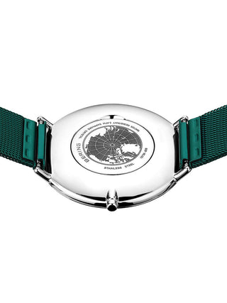 Angle shot of Bering 15739-808 Green Stainless Steel Unisex Watch on white background