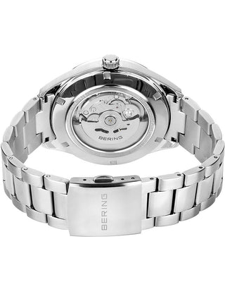 Angle shot of Bering 16743-704 White Dial Silver Stainless Steel Unisex Watch on white background