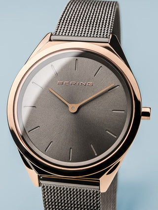 Angle shot of Bering 17031-369 Grey Stainless Steel Womens Watch on white background