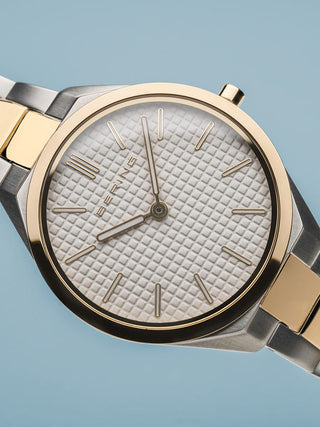 Angle shot of Bering 17231-704 Silver Stainless Steel Womens Watch on white background