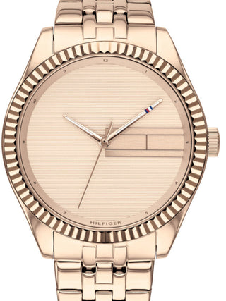 Front view of Tommy Hilfiger 1782082 Rose Gold Stainless Steel Womens Watch on white background