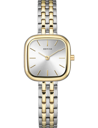 Front view of Bering 17926-714 Silver Dial Gold Stainless Steel Womens Watch on white background
