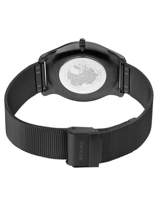 Angle shot of Bering 18340-222 Black Stainless Steel Unisex Watch on white background