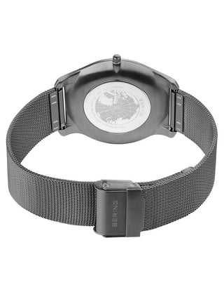 Angle shot of Bering 18340-377 Grey Dial Silver Stainless Steel Unisex Watch on white background