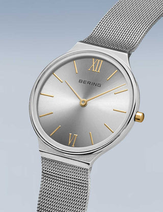 Angle shot of Bering 18434-010 Silver Stainless Steel Womens Watch on white background