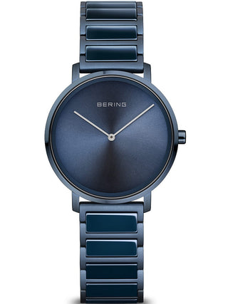 Front view of Bering 18531-797 Blue Stainless Steel Womens Watch on white background