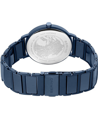 Angle shot of Bering 18531-797 Blue Stainless Steel Womens Watch on white background
