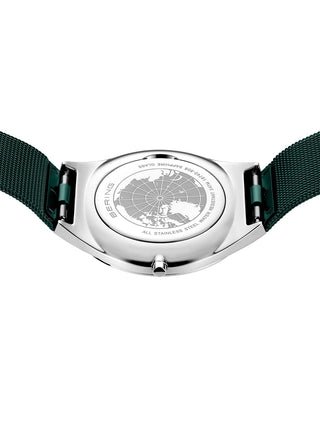 Angle shot of Bering 18740-808 Green Stainless Steel Unisex Watch on white background