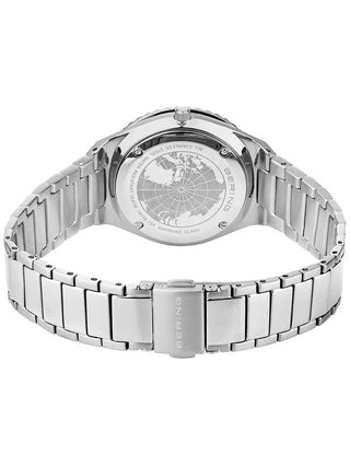 Angle shot of Bering 18936-704 Silver Stainless Steel Womens Watch on white background