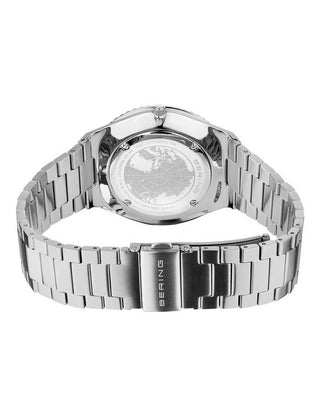 Angle shot of Bering 18940-704 White Dial Silver Stainless Steel Unisex Watch on white background