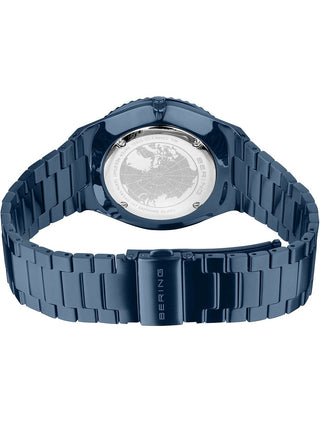 Angle shot of Bering 18940-797 Blue Stainless Steel Unisex Watch on white background