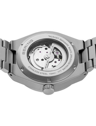 Angle shot of Bering 19441-777 Grey Stainless Steel Unisex Watch on white background