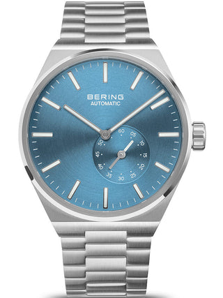 Front view of Bering 19441-CHARITY Blue Dial Silver Stainless Steel Unisex Watch on white background