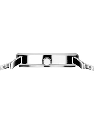 Angle shot of Bering 19535-754 White Dial Silver Stainless Steel Womens Watch on white background