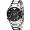 Emporio Armani Classic Chronograph AR2434 Black Dial Silver Stainless Steel Mens Watch