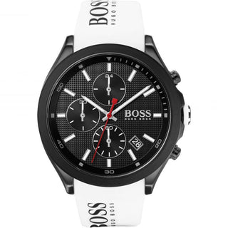Front view of Hugo Boss 1513718 Silicone Mens Watch on white background