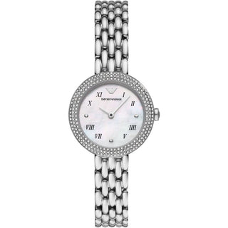 Front view of Emporio Armani Rosa AR11354 Womens Watch on white background