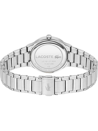 Angle shot of Lacoste 2001181 Silver Stainless Steel Womens Watch on white background