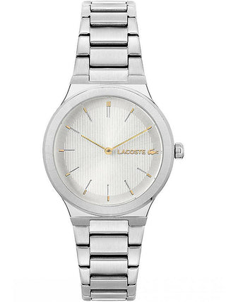 Front view of Lacoste 2001181 Silver Stainless Steel Womens Watch on white background