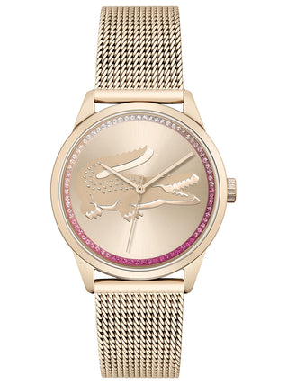 Front view of Lacoste 2001261 Rose Gold Stainless Steel Womens Watch on white background