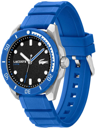 Angle shot of Lacoste 2011285 Blue Silicone Unisex Watch on white background