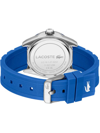 Angle shot of Lacoste 2011285 Blue Silicone Unisex Watch on white background