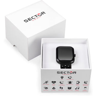 Angle shot of Sector R3251159001 Black Silicone Unisex Watch on white background