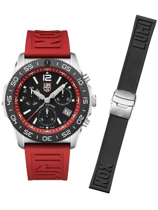 Front view of Luminox Chronograph XS.3155.SET Black Dial Unisex Watch on white background