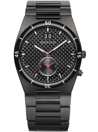 Front view of Bering 32341-782 Black Dial Grey Stainless Steel Unisex Watch on white background