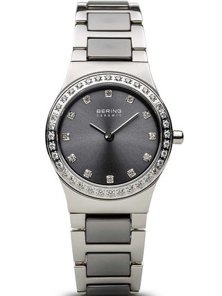 Front view of Bering 32426-703 Grey Womens Watch on white background